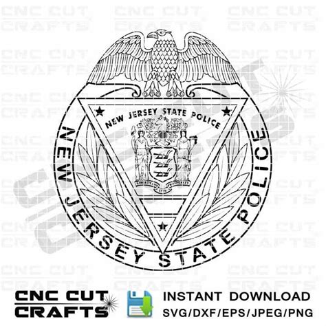 New Jersey State Police Svg Badge Patch Logo Monogram Without - Etsy Canada