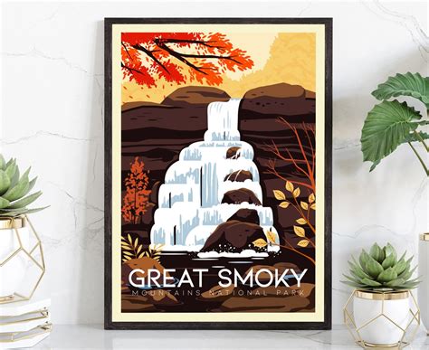 Great Smoky Mountains, Travel Poster Print, Retro Travel Poster ...