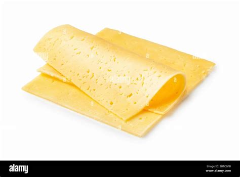 Cheese slices isolated on white background Stock Photo - Alamy