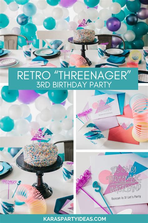 Kara's Party Ideas Retro "Threenager" 3rd Birthday Party | Kara's Party Ideas