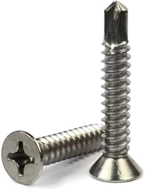 Amazon.com: #12 Phillips Flat Head Self Drilling Screws 410 Stainless ...