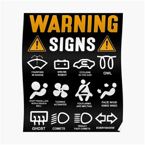 "Funny Car Warning Signs " Poster for Sale by justie1977 | Redbubble