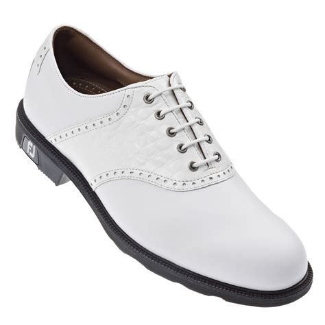 FootJoy Mens FJ Icon Golf Shoes (White/White Croc) 2014 - Golfonline