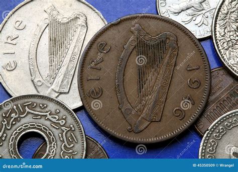 Coins of Ireland stock image. Image of golden, ireland - 45350509