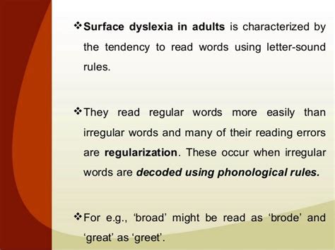 surface dyslexia