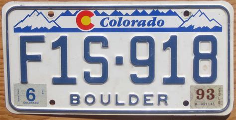 1993 Colorado designer vg+ | Automobile License Plate Store: Collectible License Plates for Less