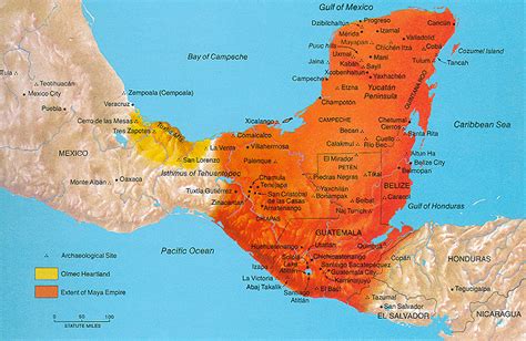 Aquí está un mapa de donde la civilización mayan se encontra en México ...