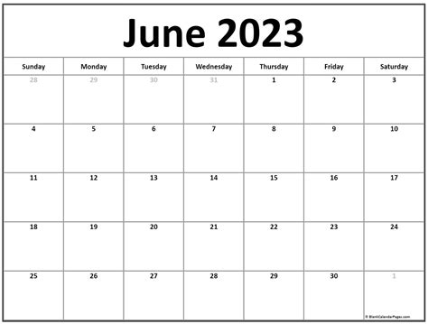 June 2023 Printable Calendar