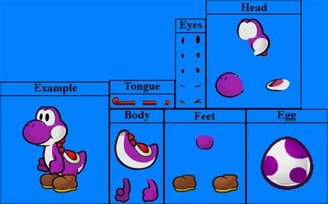 Paper Mario: TTYD - Yoshi Sprites (Purple) by weakfoggy on DeviantArt