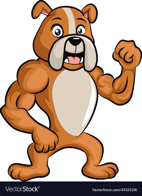 Cute strong dog cartoon character Royalty Free Vector Image