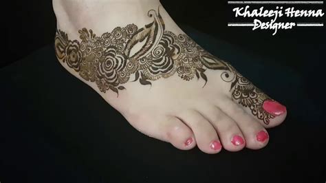 Latest Arabic Khaleeji Henna Design for Feet | 2016 | Step by Step ...