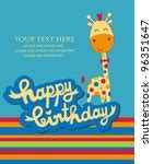 Giraffe Happy Birthday Greeting Free Stock Photo - Public Domain Pictures