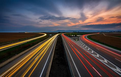 Download Cloud Time Lapse Landscape Road Man Made Highway HD Wallpaper