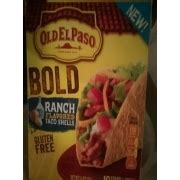 Old El Paso Bold Ranch Flavored Taco Shells: Calories, Nutrition ...