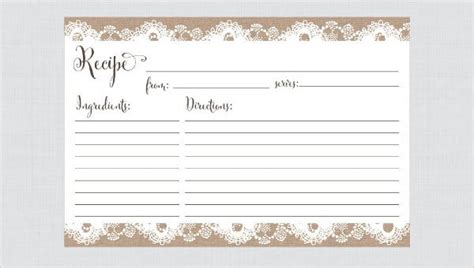 Paper & Party Supplies Instant Download Vintage Recipe Template Simple Recipe Cards 4x6 PDF ...