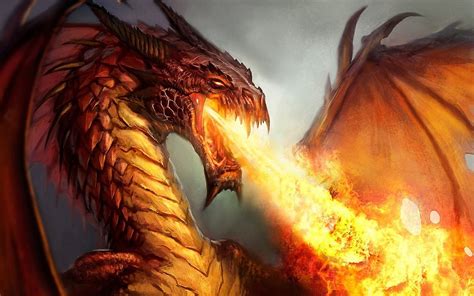 fantasy art, Dragon, Fire, Artwork Wallpapers HD / Desktop and Mobile Backgrounds