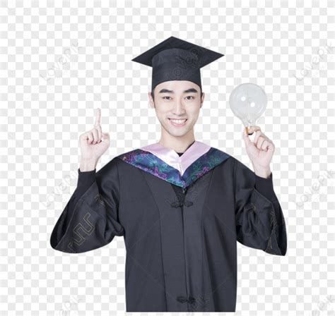 Graduate Holding A Light Bulb PNG White Transparent And Clipart Image For Free Download ...