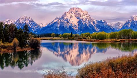 landscape, Nature, Lake, Mountains, Fall, Reflection, Grand, Teton ...