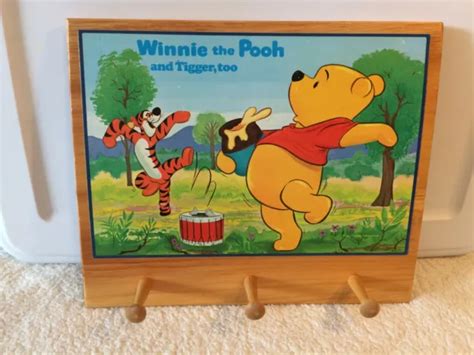 1962 WALT DISNEY Productions Winnie the Pooh & Tigger Wood Coat Rack Hanger $20.82 - PicClick