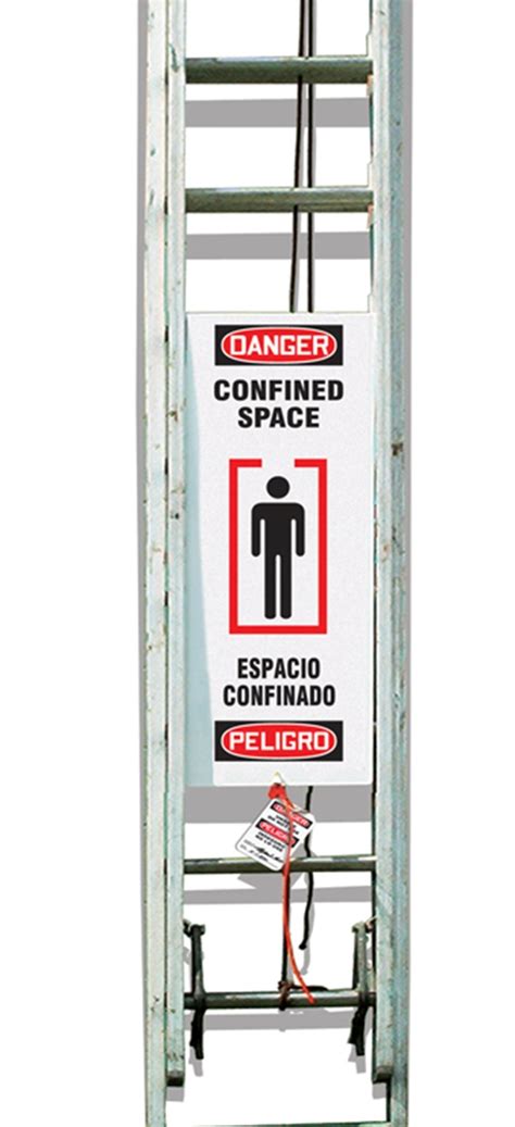 Bilingual OSHA Danger Confined Space Ladder Shield™ Kit