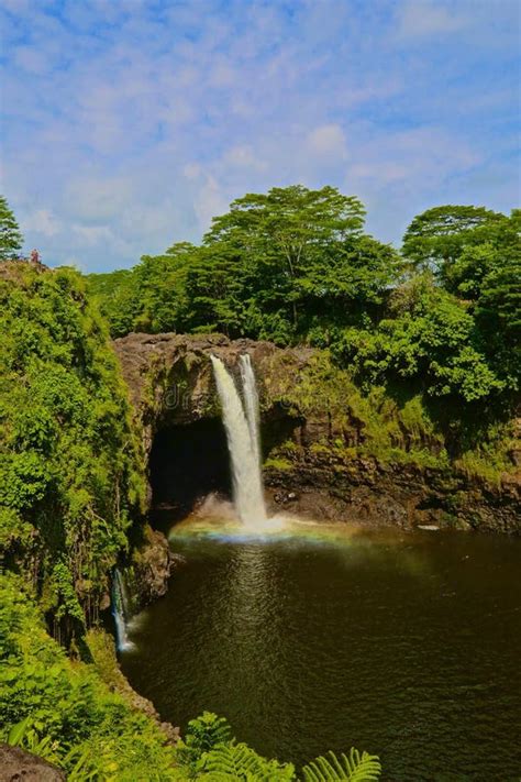 Rainbow Falls Waterfalls Hawaii Stock Image - Image of rainforest ...