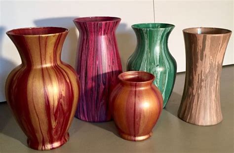 DIY Paint Pouring Vase Decor | Painted glass vases, Cheap glass vases, Painted vases