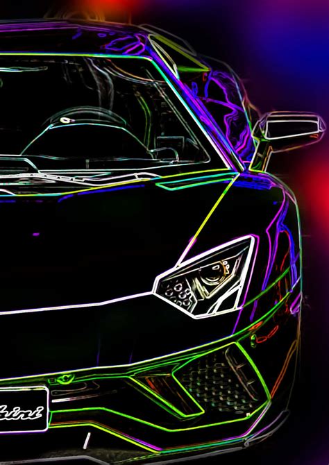 Download Lamborghini Aventador Cool Neon Car Wallpaper | Wallpapers.com