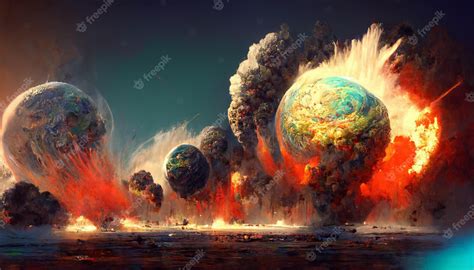 Premium Photo | Destruction of planets concept art illustration ...