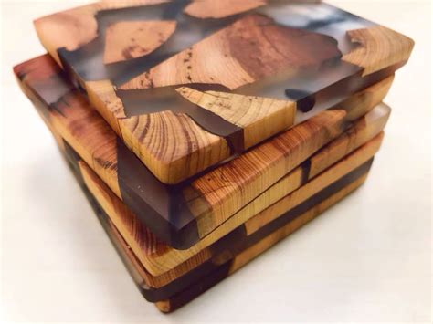 Epoxy wood coaster set of 6 – MOOKAFURNITURE