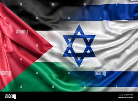 Israel and Palestine flags. Waving flag design Stock Photo - Alamy