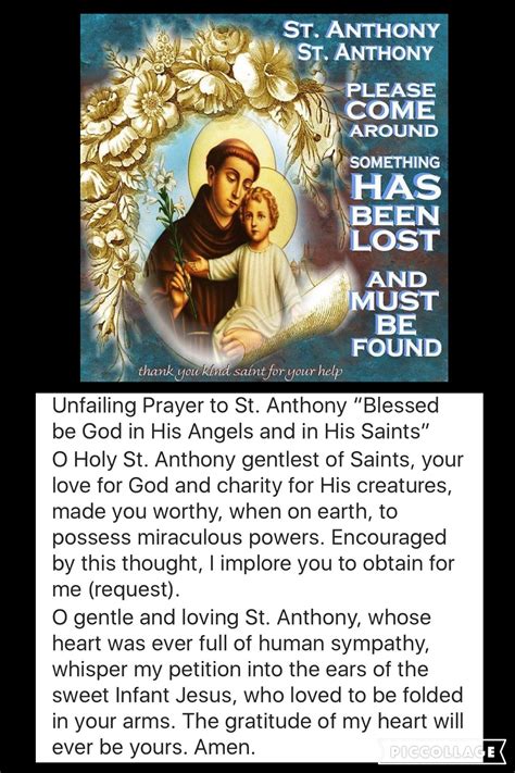 Prayer to St Anthony | St anthony prayer, St anthony prayer lost ...