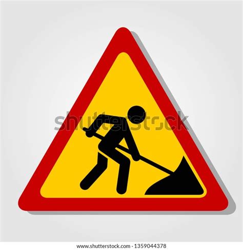 Road Work Ahead Sign Isolated On Stock Vector (Royalty Free) 1359044378 ...