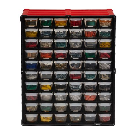 TAFCO 60-Compartment Small Parts Organizer, Red - Walmart.com