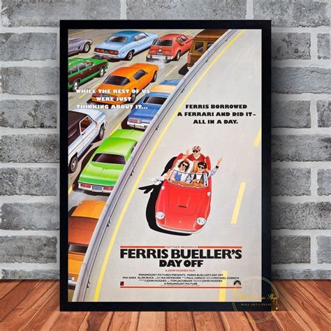 Ferris Buellers Day off Movie Poster Canvas Wall Art Family Bedroom ...