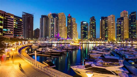 Dubai Marina Yacht Dock Walk At Night Ultra Hd Wallpapers Images For ...