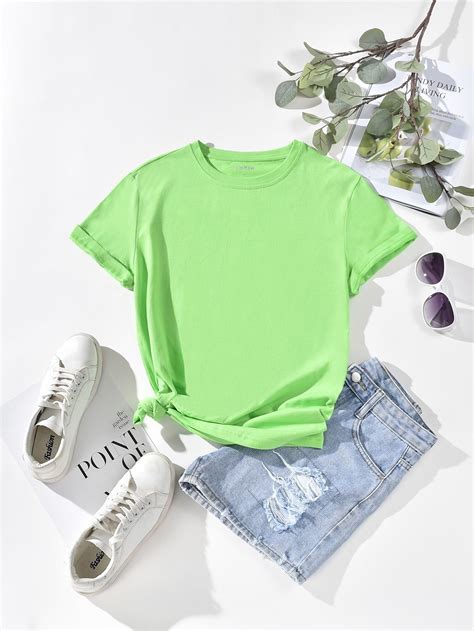 Solid Round Neck Tee | Laid clothes, Clothes, Round neck tees