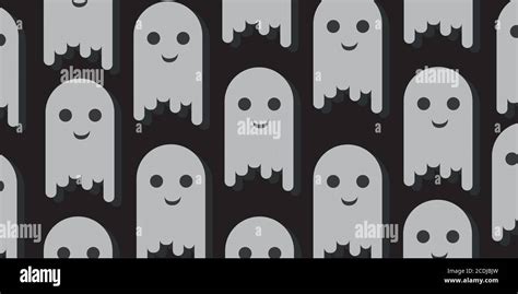 cute little ghost background wallpaper, vector illustration, flat style ...