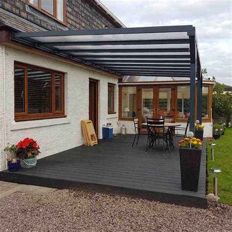 Omega Verandah | Anthracite Grey Omega Verandah with 16mm Polycarbonate