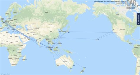 Singapore Airlines Flight Paths Map