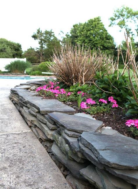 How to Build a Fieldstone Garden Wall - In My Own Style | Garden edging, Slate garden, Diy ...