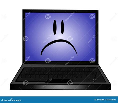 Sad Laptop Computer Clip Art Stock Photo - Image: 2776060