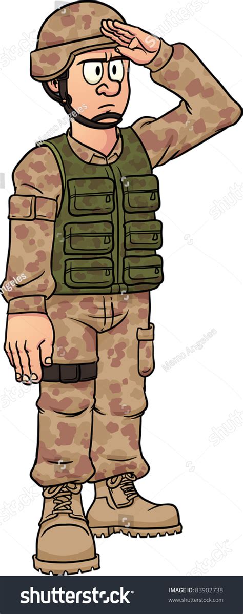 Cartoon Soldier Saluting Vector Illustration Simple: เวกเตอร์สต็อก (ปลอดค่าลิขสิทธิ์) 83902738 ...