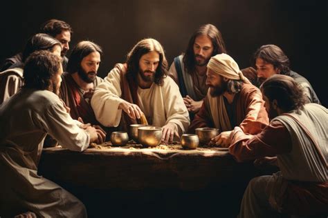 Premium AI Image | The Last Supper the 12 apostles and Jesus Christ religion Christianity Bible