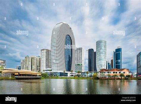 Batumi, Georgia - August 2022: Batumi skyline with skyscrapers including landmark Marriott hotel ...