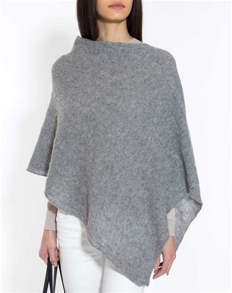 Pure Cashmere Cable Knit Poncho | MaisonCashmere