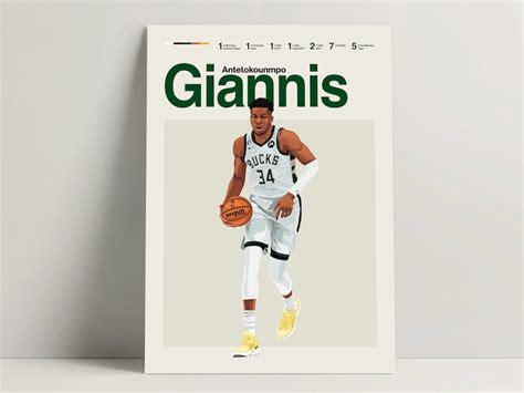 Giannis Antetokounmpo Poster Basketball Poster NBA Basketball Print ...