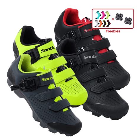 Santic Men MTB Cycling Shoes SPD Compatible Mountain Bike Cleats Shoes ...