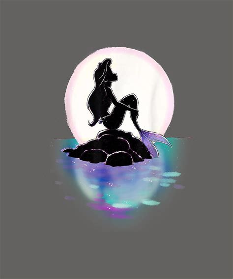 Disney Little Mermaid Ariel Colorful Sunset Moon Digital Art by Kha ...