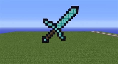 diamond sword pixel art Minecraft Project