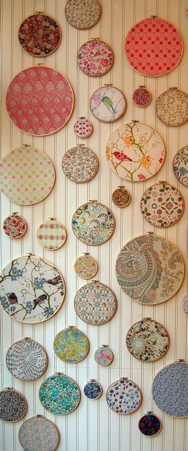 I love circle/round . Good way to display favorites. Embroidery rings ...